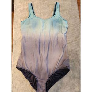 Lands End Swim One Piece Bathing Suit 18 Blue Ombre